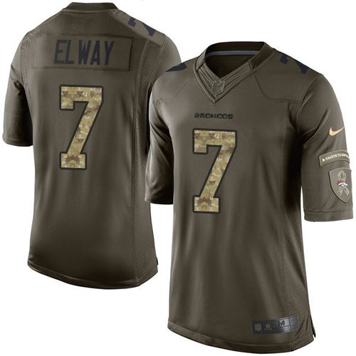 Nike Broncos #7 John Elway Green Youth Stitched NFL Limited Salute to Service Jersey